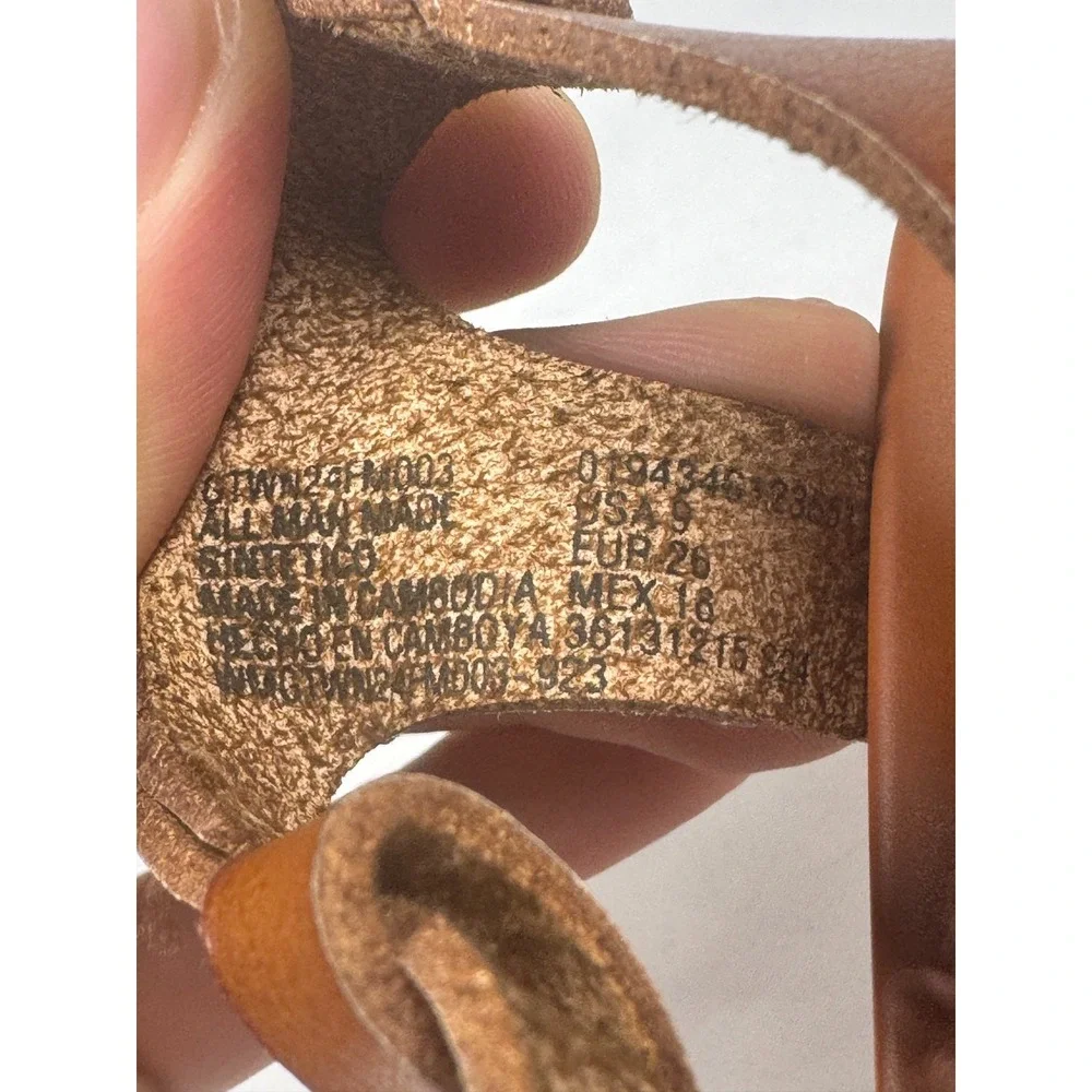 Wonder Nation Toddler Girls US 9 Gladiator Sandals Brown Leather Ankle Strap